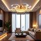 JS-FO - FI-7795 High Speed Modern Chandelier Fans French Gold Finish Acrylic Blades Size 1070mm
