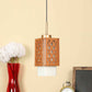 Sloka White Glass Hanging Light | MNO-41-1P-Wood | Included Bulb | Eliante by Jainsons Lights