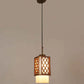 Sloka White Glass Hanging Light | MNO-41-1P-Wood | Included Bulb | Eliante by Jainsons Lights