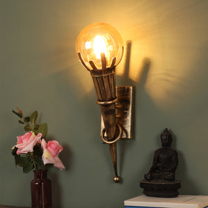 Golden Metal Wall Light - WL0-05 - Included Bulb