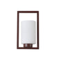 JS-VP S-404-1W Modern Wall Lights 1xE27 Mild Steel & Glass Material Dark Wood & White Finish