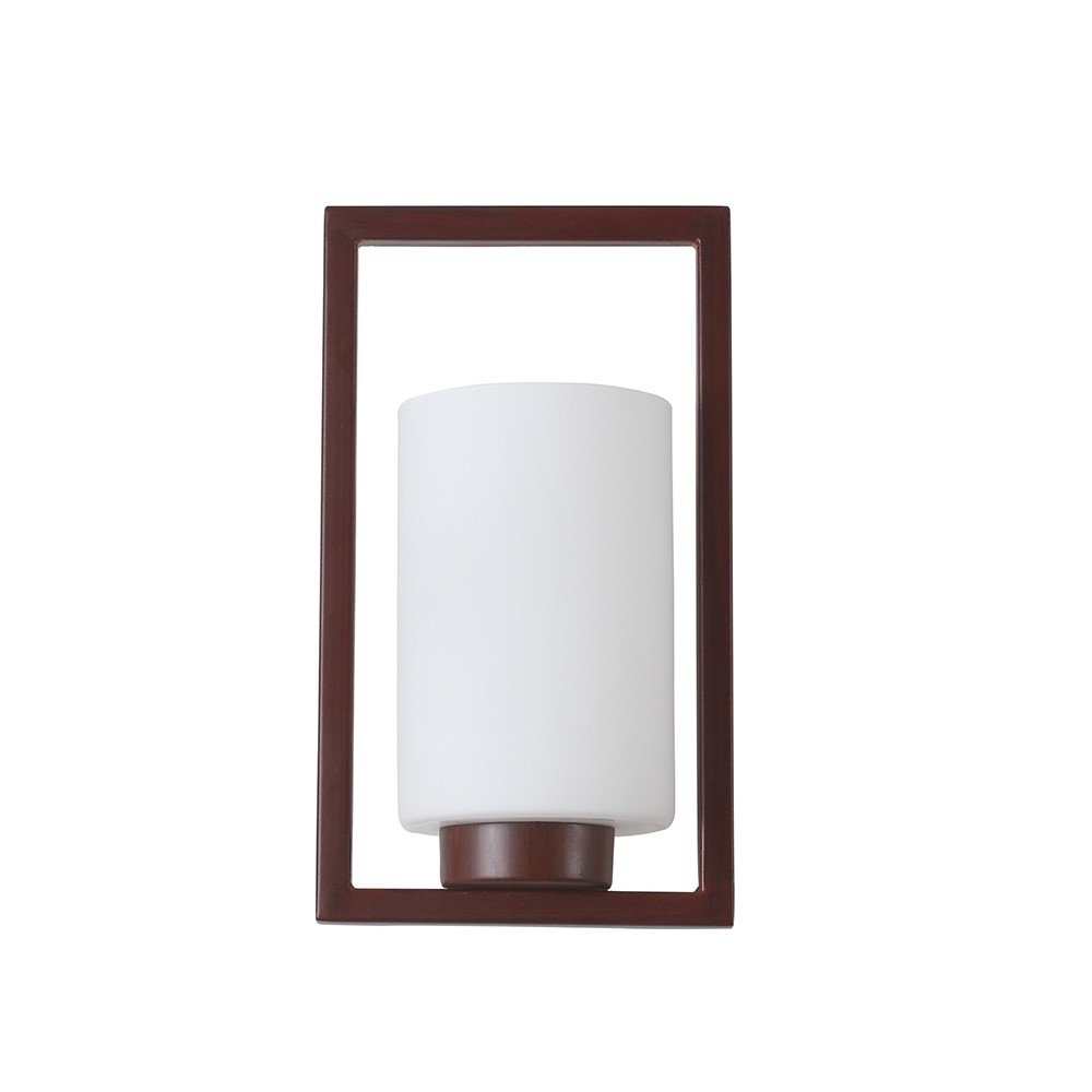 Dark Wood & White Wall Lights