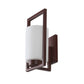 JS-VP S-404-1W Modern Wall Lights 1xE27 Mild Steel & Glass Material Dark Wood & White Finish