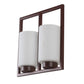 JS-VP S-404-2W Modern Wall Lights 2xE27 Mild Steel & Glass Material Dark Wood & White Finish