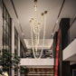 Elysian Crystal Cascade Chandelier – Modern Luxury Sculptural Crystal Hanging Light for Double Height Spaces