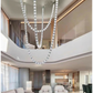 Elysian Crystal Cascade Chandelier – Modern Luxury Sculptural Crystal Hanging Light for Double Height Spaces