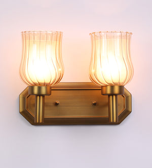 Reims Yellow Glass Wall Sconces | S-139-2W | Included Bulb | Eliante by Jainsons Lights