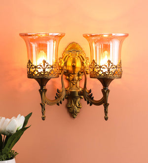 Persian Gold Glass Wall Sconces | S-197-2W | Included Bulb | Eliante by Jainsons Lights