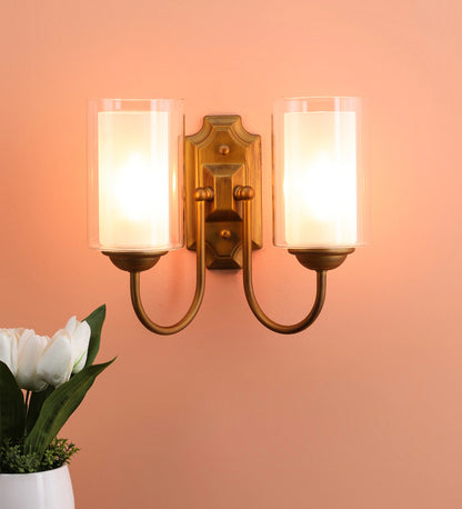 Lyon Glass Wall Mounted Uplight Sconce (Gold) | S-191-2W | Included Bulb | Eliante by Jainsons Lights