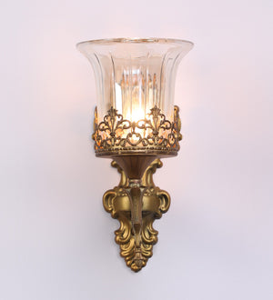 Corner Glass Wallchieres (Gold) | S-197-1W | Included Bulb | Eliante by Jainsons Lights