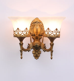 Dijon Glass Wallchieres (Gold) | S-187-2W | Included Bulb | Eliante by Jainsons Lights