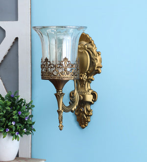 Corner Glass Wallchieres (Gold) | S-197-1W | Included Bulb | Eliante by Jainsons Lights