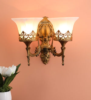 Dijon Glass Wallchieres (Gold) | S-187-2W | Included Bulb | Eliante by Jainsons Lights