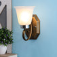 Delmas Gold Glass Wall Sconces | S-99-1W | Included Bulb | Eliante by Jainsons Lights
