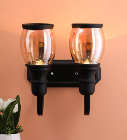 Glass Wall Mounted Uplight Sconce (Yellow) | S-163-2W | Included Bulb | Eliante by Jainsons Lights
