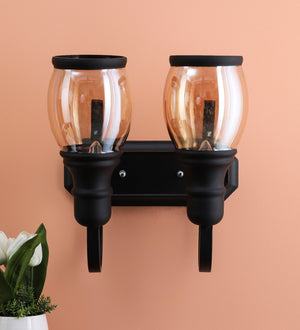 Glass Wall Mounted Uplight Sconce (Yellow) | S-163-2W | Included Bulb | Eliante by Jainsons Lights