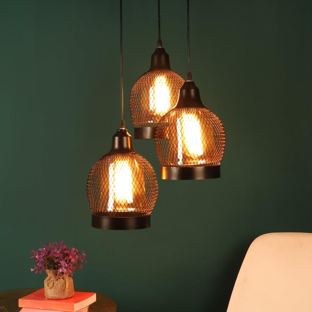 Gloomy Black Metal Hanging Light - Z-171-3LP - Included Bulbs