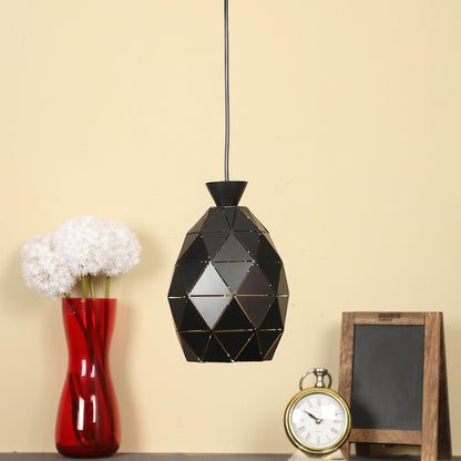 Black Metal Hanging Light - Z-220-HL-BK-GD - Included Bulb
