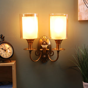 Antiquie Brass Metal Wall Light - Z-301-2W - Included Bulb