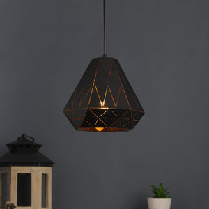 Black Metal Single Hanging Light - Z-329-1P - Included Bulb