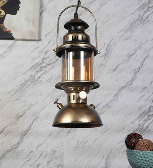 Zaal Black & Gold Iron Hanging Light | MN-104-1LP | Included Bulb | Eliante by Jainsons Lights
