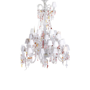 Zenith Long Mixed Color Crystal Chandelier 36LP